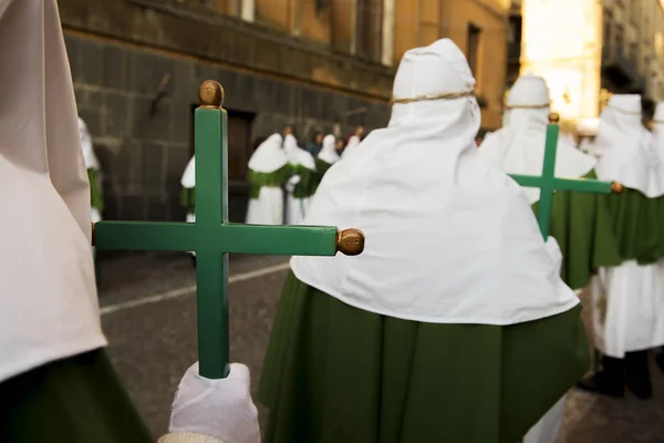 Enna, Sicile, Italie 25 mars 2016 parade religieuse, dans la ville de — Photo