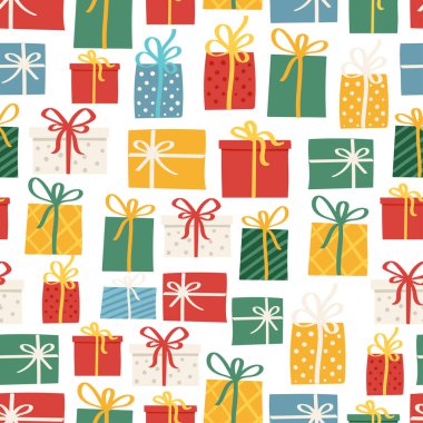 Şirin Noel desenli renkli hediye kutusu