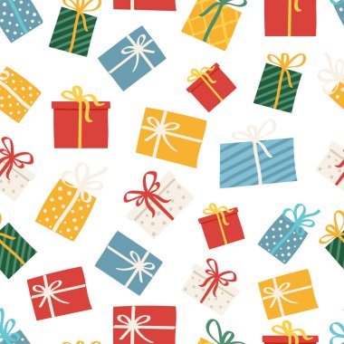 Şirin Noel desenli renkli hediye kutusu