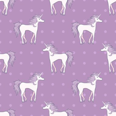 Yıldız Dikişsiz desen ile Pastel renk tek boynuzlu at