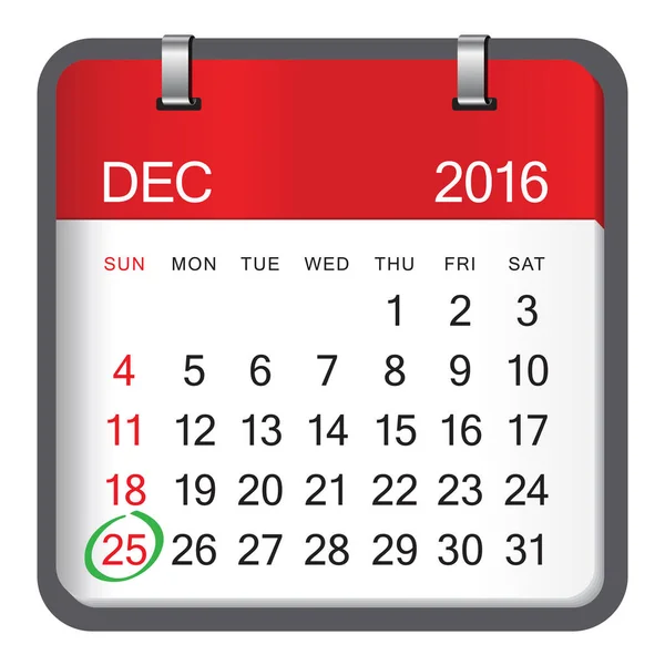 Natale 2017 Calendar vector design — Vettoriale Stock