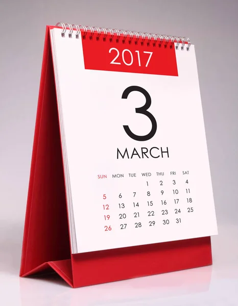 Calendário de mesa simples 2017 - Março — Fotografia de Stock