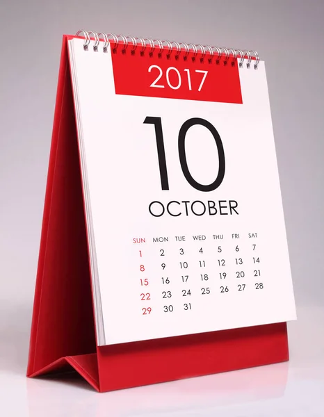 Calendário escrivaninha simples 2017 - Outubro — Fotografia de Stock