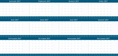 Yıl 2017 tablo takvim vektör tasarım şablonu