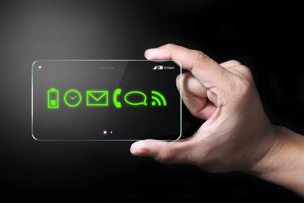Приложения зеленого цвета на смартфоне — стоковое фото