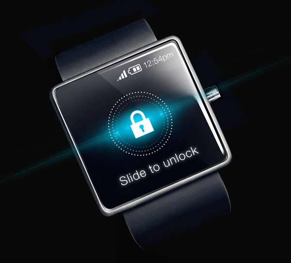 Slayt smartwatch simgesini kilidini açmak için. — Stok fotoğraf