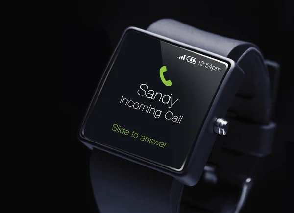 Incoming call icon with smartwatch. — Stock Photo, Image