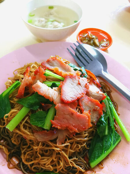 Wonton noodles is a Cantonese noodle dish