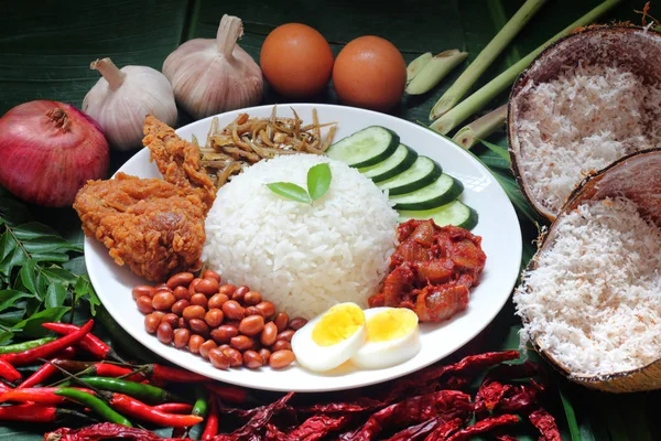 Ázsiai élelmiszer nasi lemak — Stock Fotó