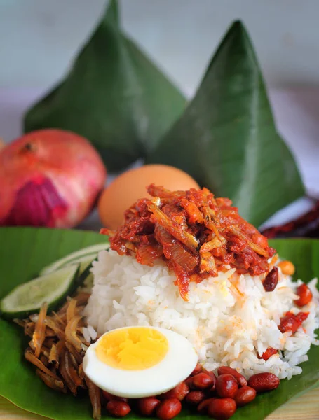 Nasi lemak makanan Malaysia — Stok Foto