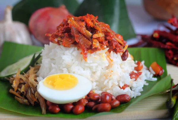 Malajsie potravin nasi lemak — Stock fotografie