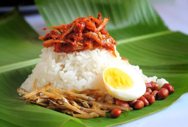 Traditional Malaysia Coconut Rice Nasi Lemak — Stock Photo, Image