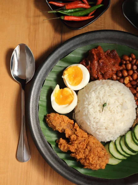 Nasi lemak makanan Malaysia — Stok Foto