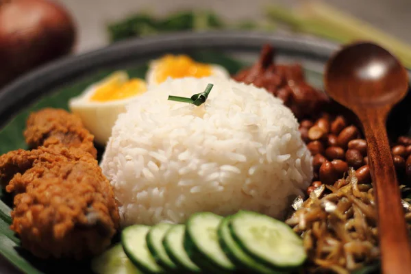 Nasi lemak makanan Asia — Stok Foto