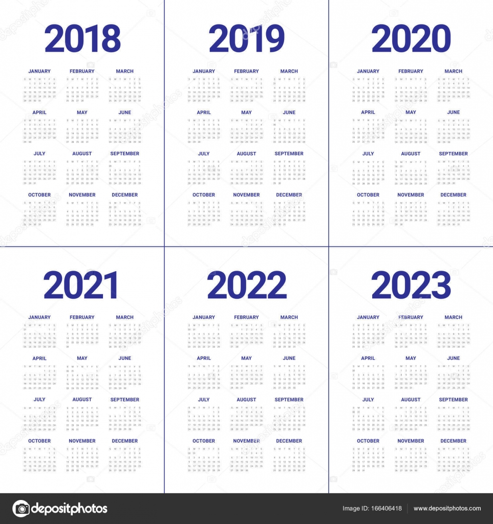 Calendrier Mx 2023 Year 2018 2019 2020 2021 2022 2023 Calendar Vector Stock Vector Image By  ©Dolphfynlow #166406418
