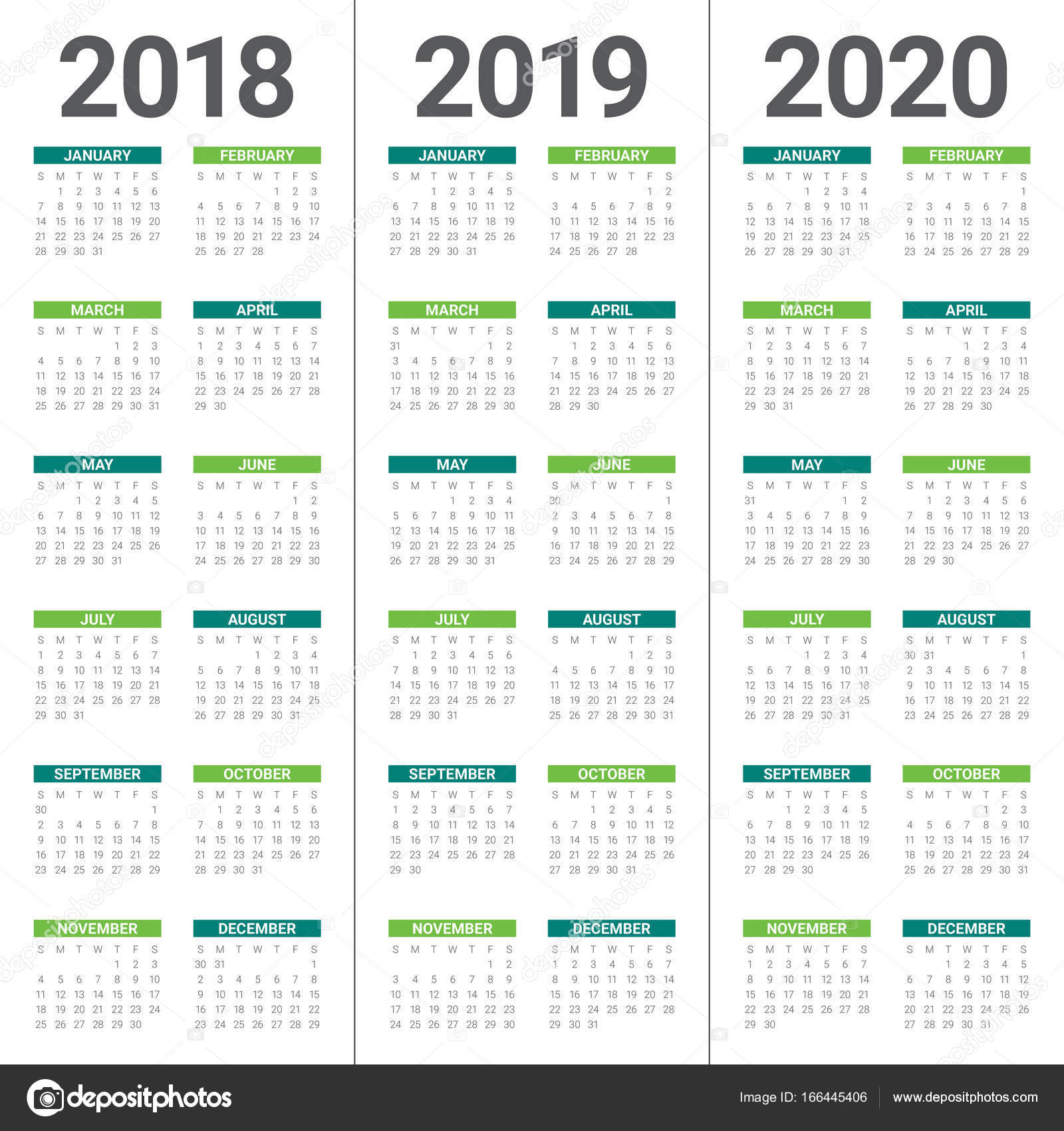 Календарный вектор 2020 года — Векторное изображение