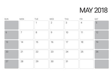 2018 masa takvimi illüstrasyon vektör