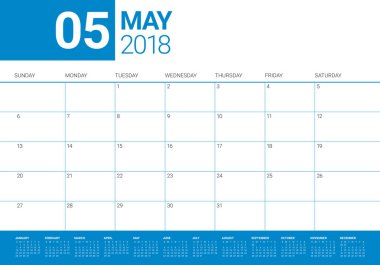 2018 planlayıcısı vektör çizim takvimi