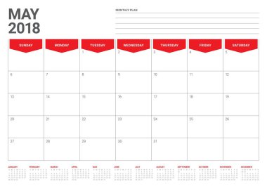 2018 planlayıcısı vektör çizim takvimi