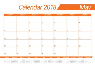 2018 planlayıcısı vektör çizim takvimi