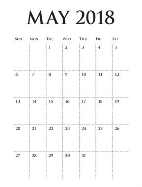 2018 planlayıcısı vektör çizim takvimi