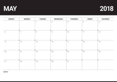 2018 planlayıcısı vektör çizim takvimi