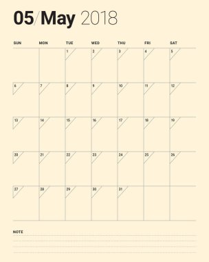 2018 planlayıcısı vektör çizim takvimi