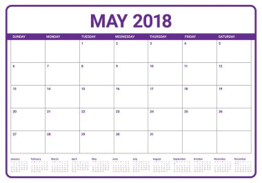 2018 planlayıcısı vektör çizim takvimi