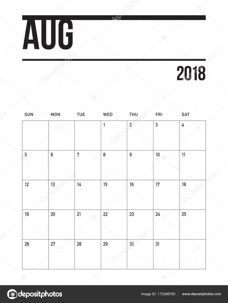 aug 2018 calander