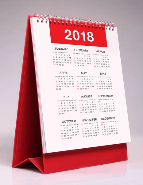 Calendário escrivaninha simples 2018 — Fotografia de Stock