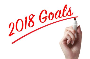 Bir kalem tutan ve 2018 gol yazma el