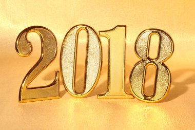 Altın 2018 ve altın arka plan.