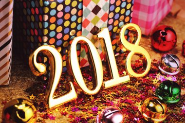 Altın 2018 ve dekorasyon. 