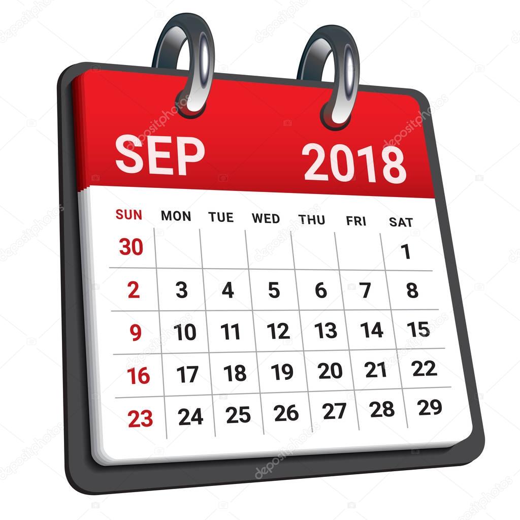 september-2018-calendar-vector-illustration-stock-vector