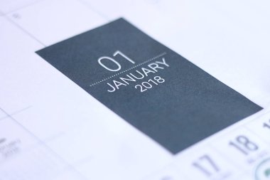 Günlük takvim üzerinde Ocak 2018 yakın çekim.