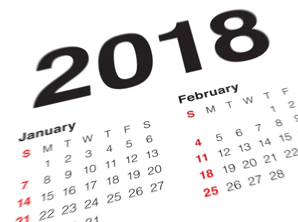Закрытие первого дня 2018 года по календарю . — стоковое фото