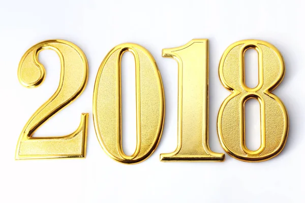 2018 zlatá čísla, text a dekorace. — Stock fotografie