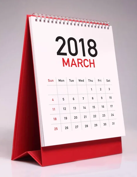 Jednoduchý stolní kalendář 2018 - březen — Stock fotografie