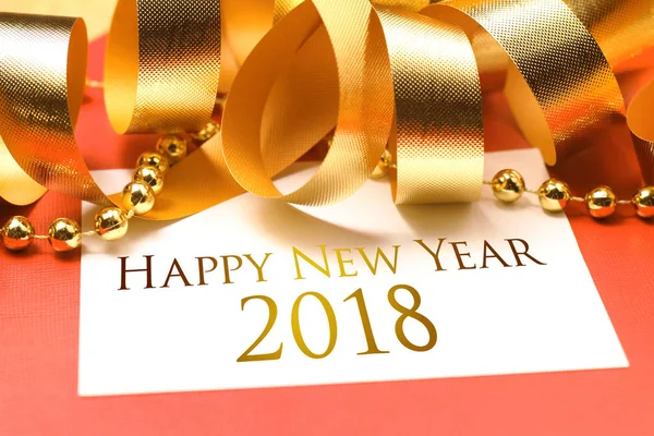 Felice anno nuovo 2018 con decorazione in oro . — Foto Stock