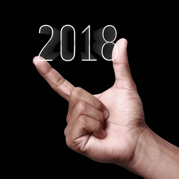 Χέρι δείχνει έτος 2018. — Φωτογραφία Αρχείου