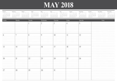 2018 planlayıcısı vektör çizim takvimi