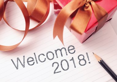Hoş geldiniz yıl 2018 dekorasyonu ile.