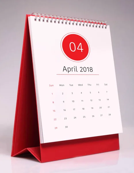 Calendario scrittoio semplice 2018 - aprile — Foto Stock