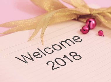 Hoşgeldiniz 2018 altın süslemeli. 