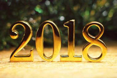 Altın 2018 ve dekorasyon. 