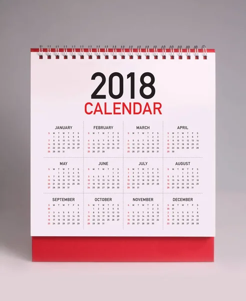 Calendário escrivaninha simples 2018 — Fotografia de Stock