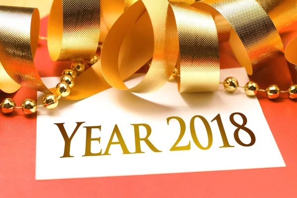 Anno 2018 con decorazione in oro . — Foto Stock