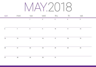 2018 planlayıcısı vektör çizim takvimi