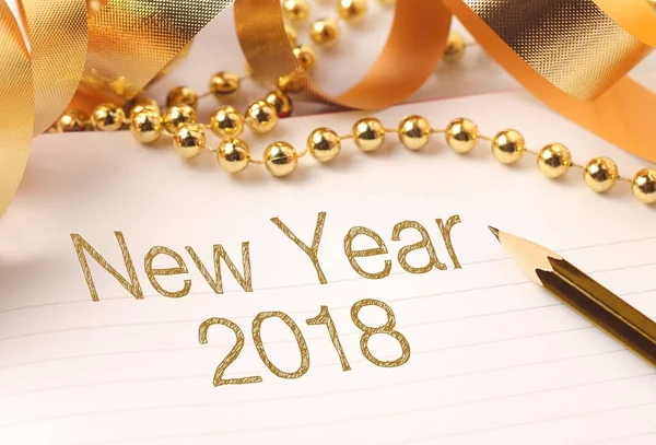 Nový rok 2018 s ozdobou. — Stock fotografie
