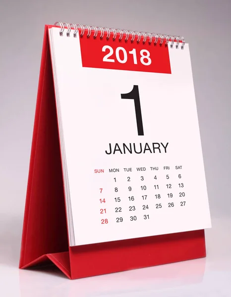 Calendario scrittoio semplice 2018 - gennaio — Foto Stock